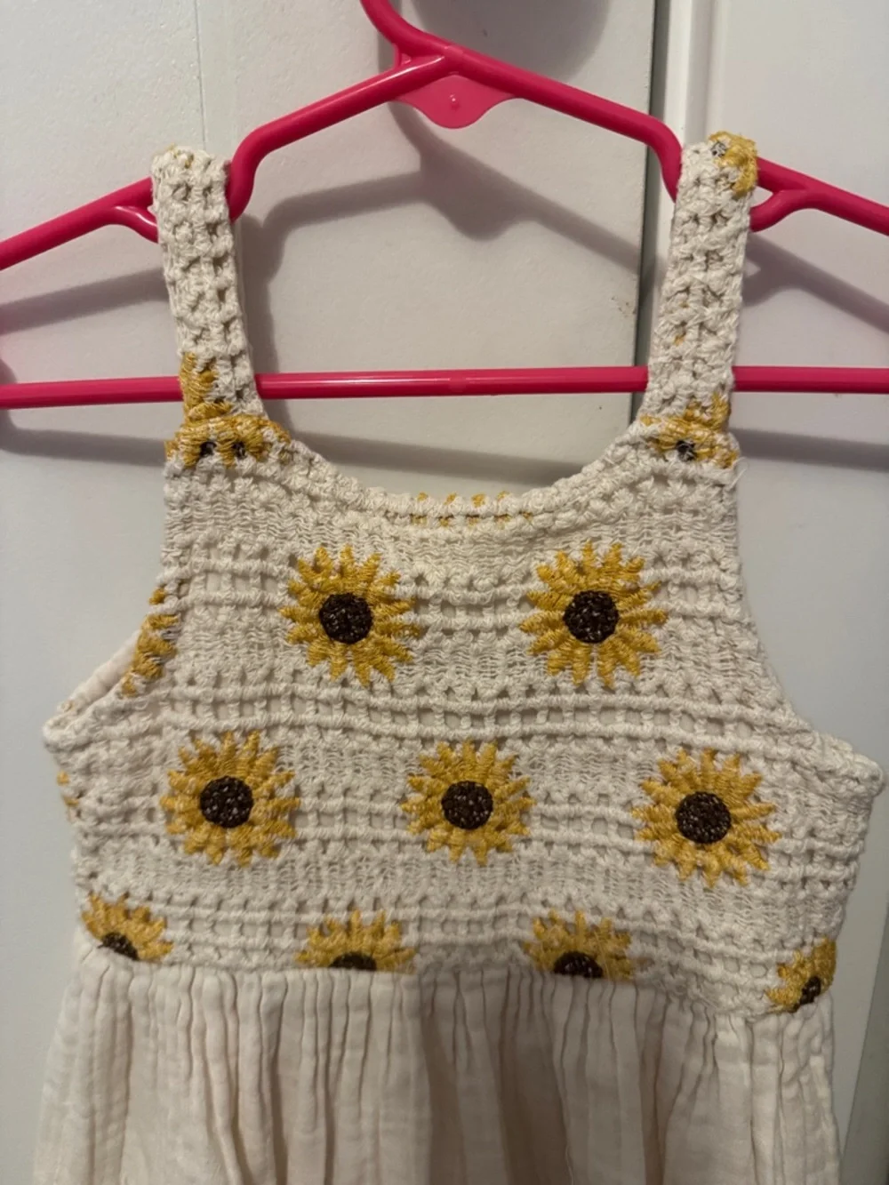 Zara sunflower crochet dress